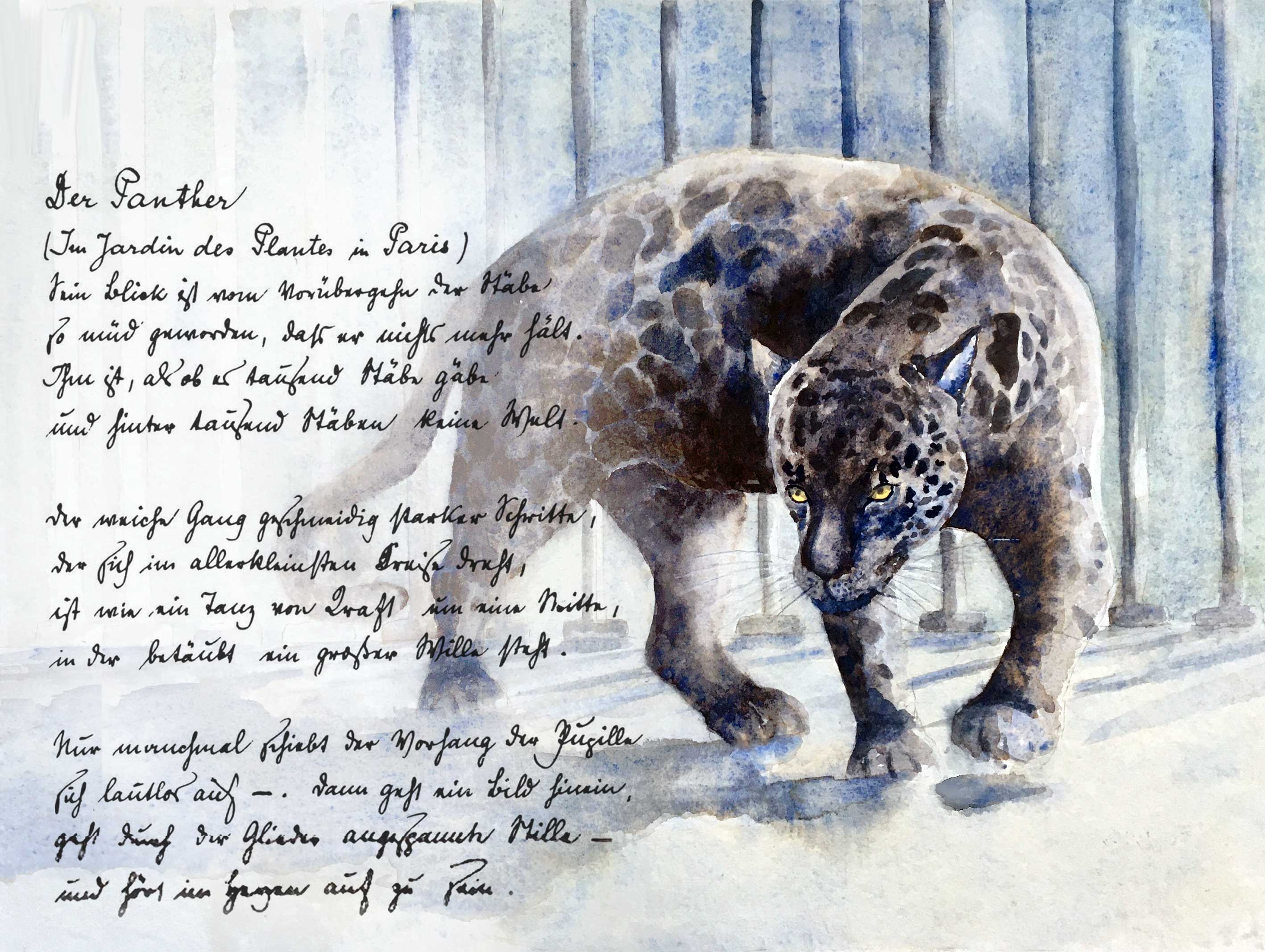 Der Panther, mit Originaltext von R.M.Rilke